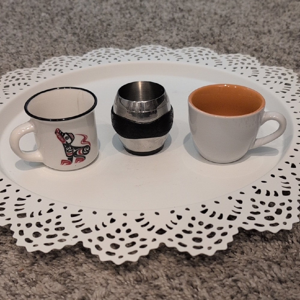 Trio of Decorative Mini Cups